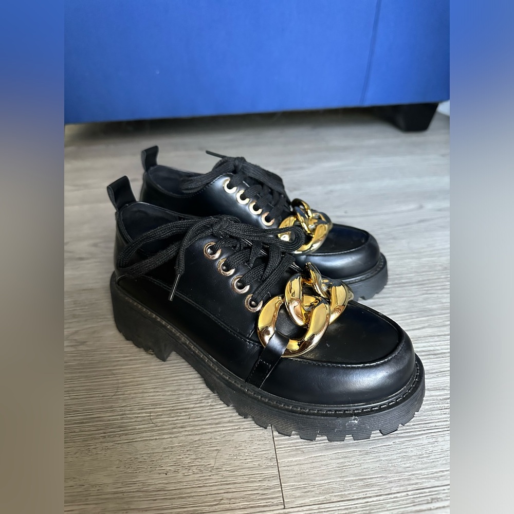Miss Lola Big Chain Loafer Shoes